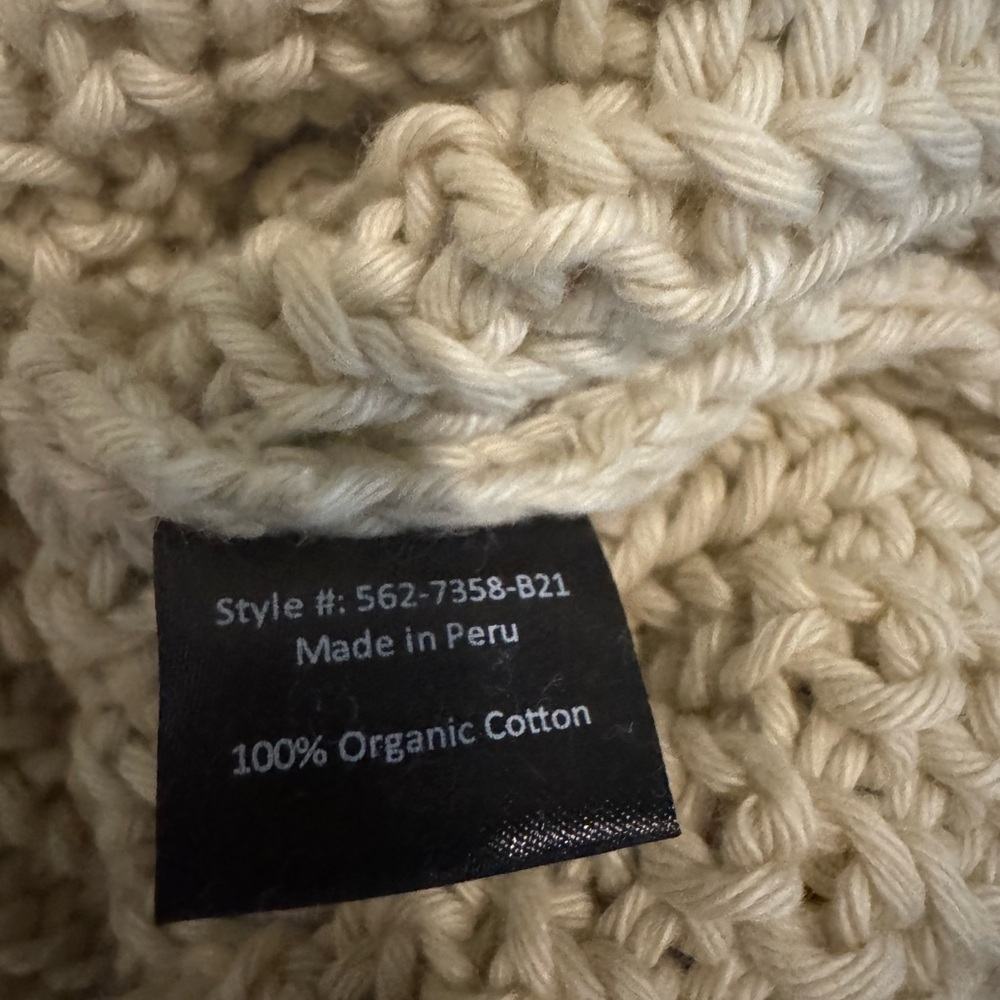 Jenni Kayne Cream Cotton Cabin V-Neck Sweater - Picture 5 of 7